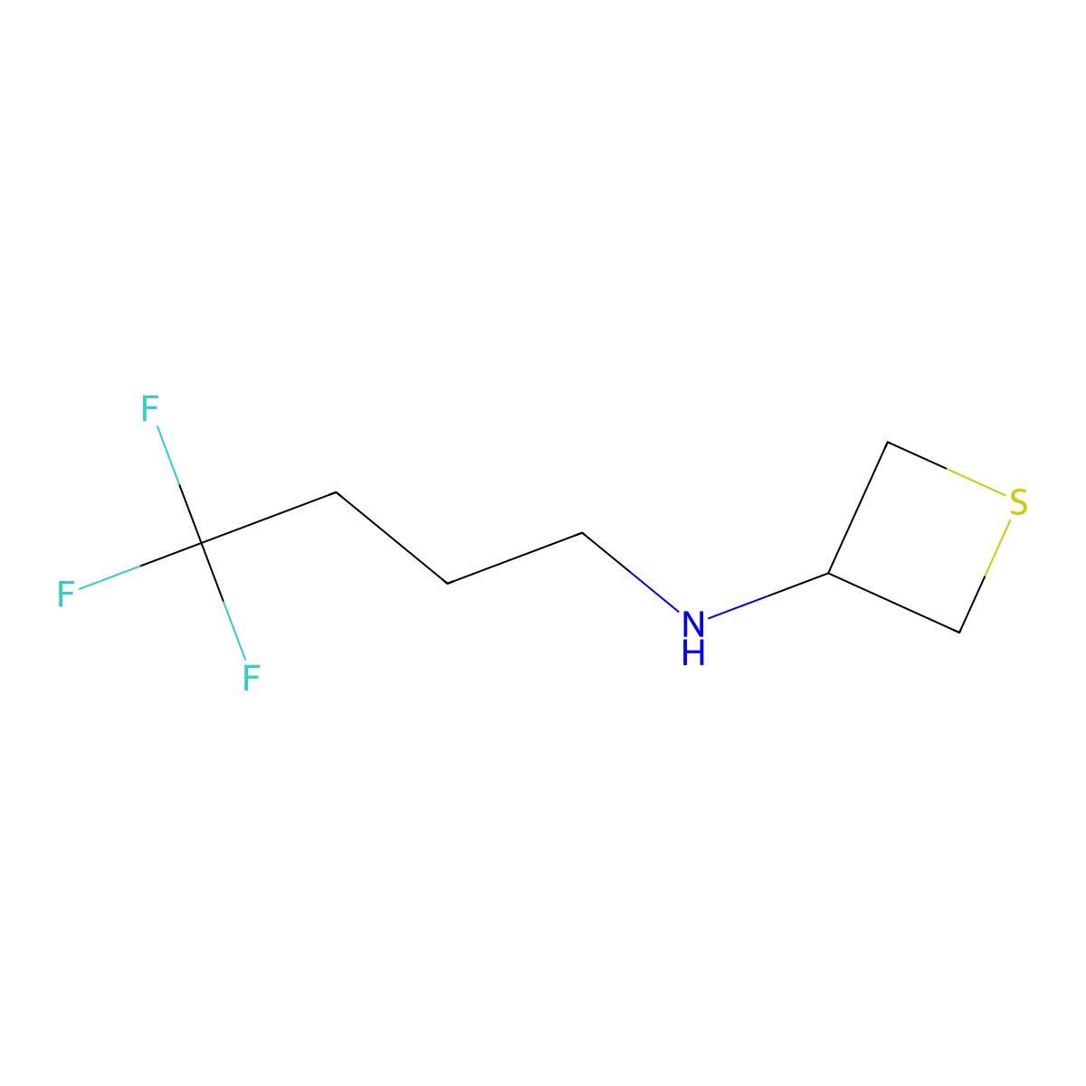 N-(4,4,4-Trifluorobutyl)thietan-3-amine molecular structure, CAS 1865226-19-2