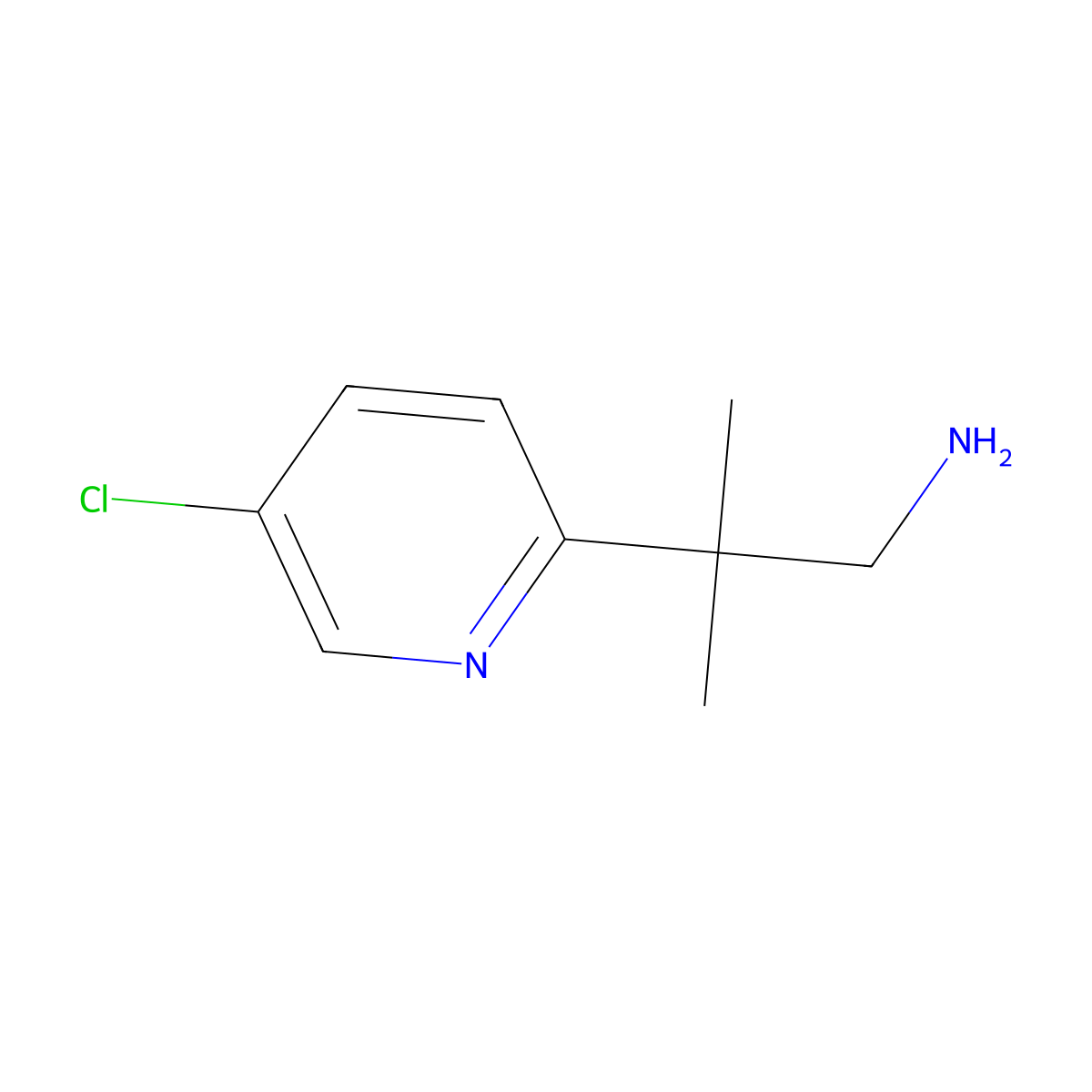 2-(5-Chloropyridin-2-yl)-2-methylpropan-1-amine molecular structure, CAS 1865226-66-9