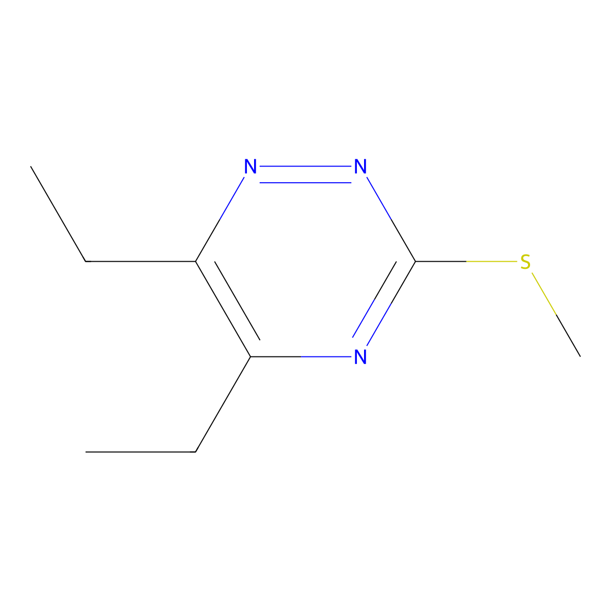 5,6-Diethyl-3-(methylsulfanyl)-1,2,4-triazine molecular structure, CAS 1865231-93-1