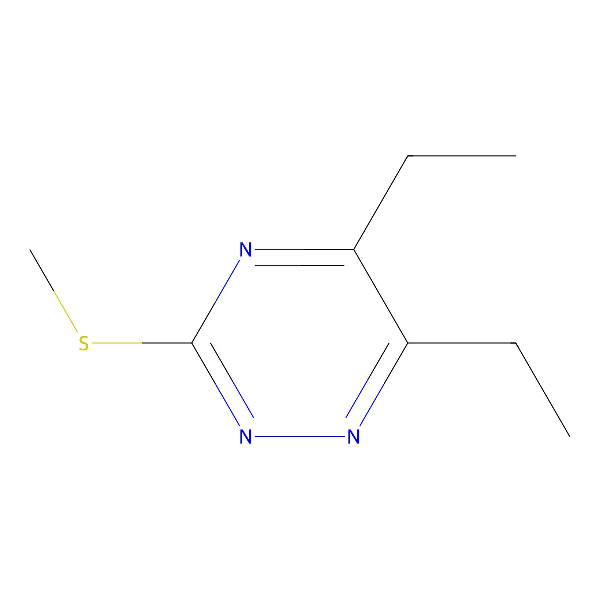 5,6-Diethyl-3-(methylsulfanyl)-1,2,4-triazine molecular structure, CAS 1865231-93-1
