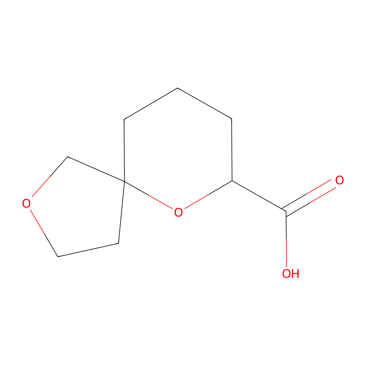 2,6-Dioxaspiro[4.5]decane-7-carboxylic acid molecular structure, CAS 1865239-11-7
