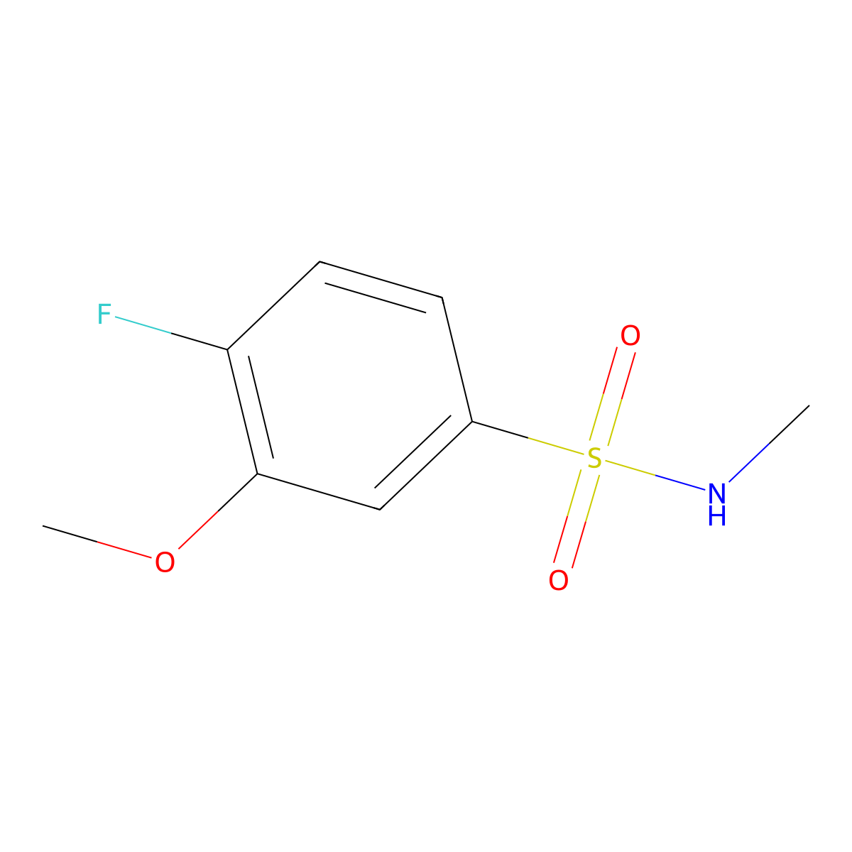 4-Fluoro-3-methoxy-N-methylbenzene-1-sulfonamide molecular structure, CAS 1865242-22-3