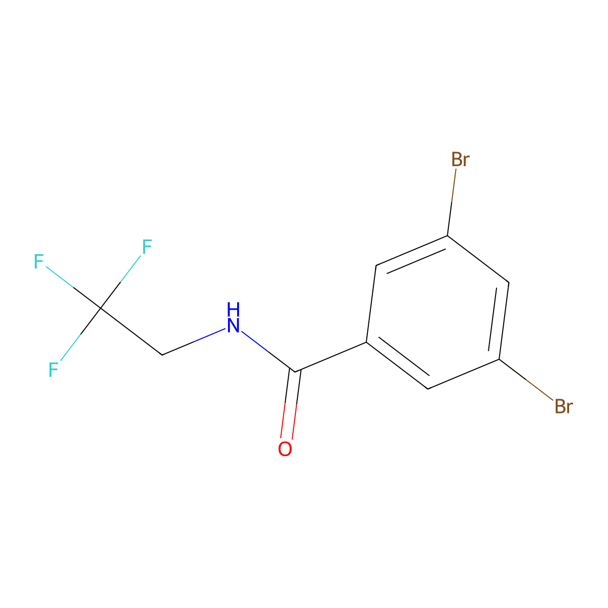 3,5-Dibromo-N-(2,2,2-trifluoroethyl)benzamide molecular structure, CAS 1865259-66-0