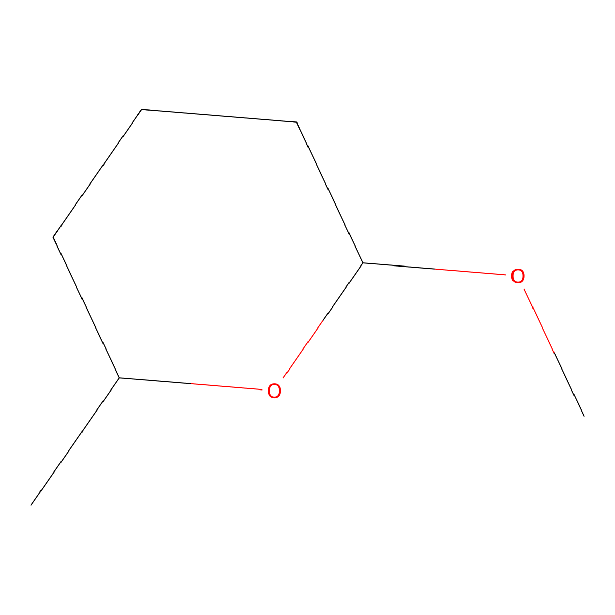 2H-Pyran, tetrahydro-2-methoxy-6-methyl- molecular structure, CAS 18653-59-3