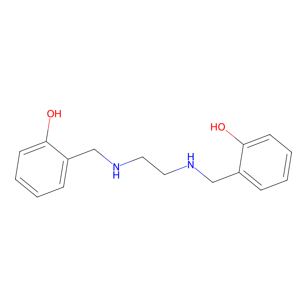 2,2'-(Ethane-1,2-diylbis(azanediylmethylene))diphenol molecular structure, CAS 18653-98-0