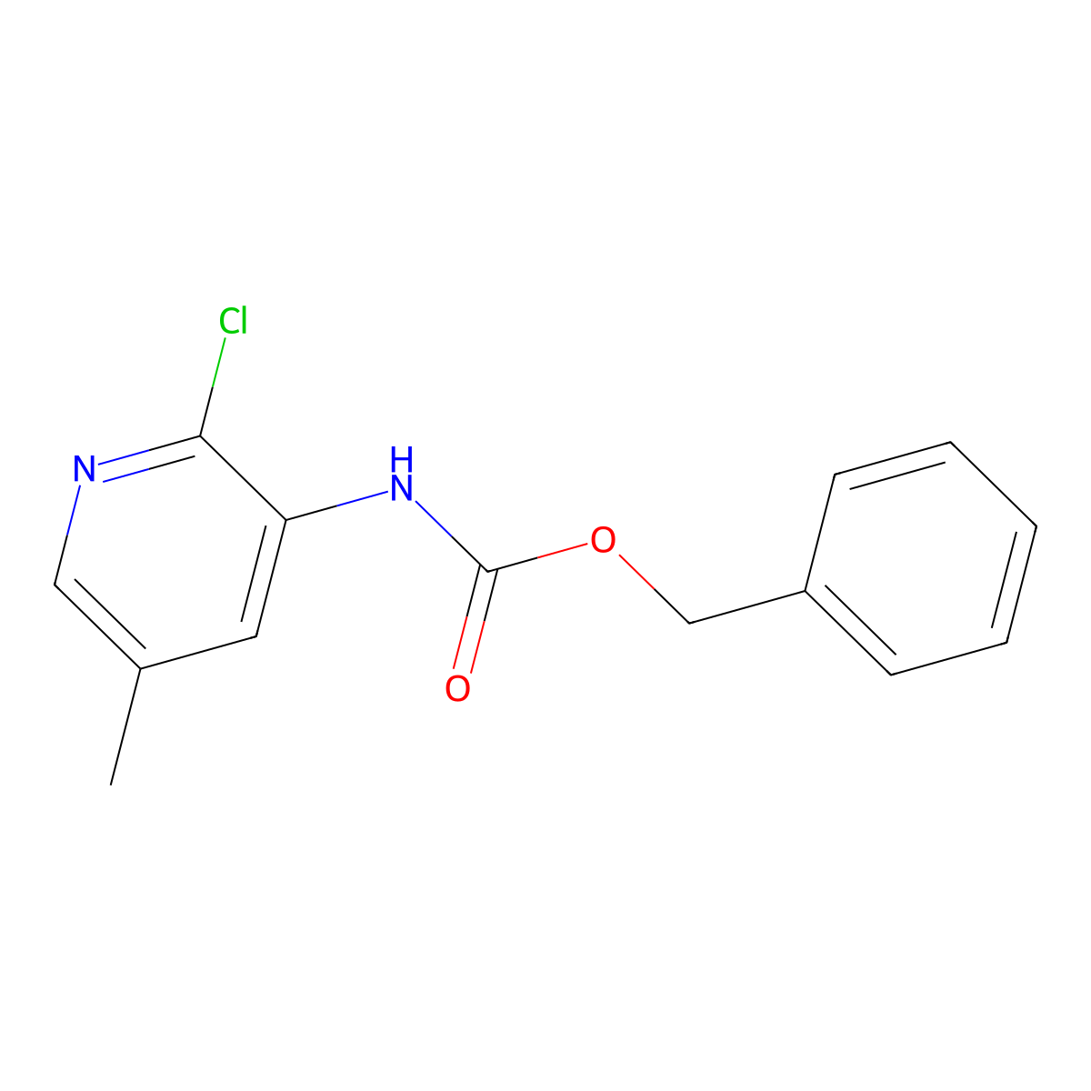 benzyl N-(2-chloro-5-methylpyridin-3-yl)carbamate molecular structure, CAS 1865315-36-1