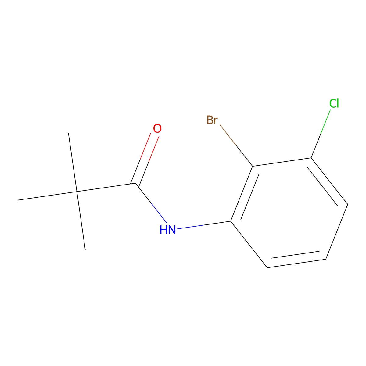 N-(2-bromo-3-chlorophenyl)pivalamide molecular structure, CAS 1865322-27-5
