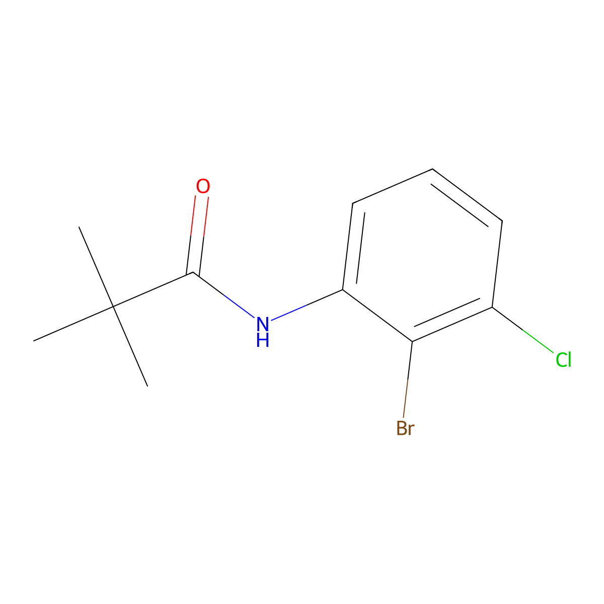 N-(2-bromo-3-chlorophenyl)pivalamide molecular structure, CAS 1865322-27-5