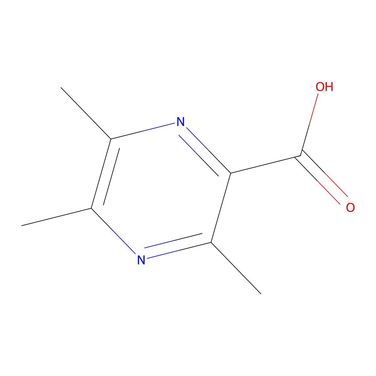 3,5,6-Trimethylpyrazine-2-carboxylic acid molecular structure, CAS 186534-01-0