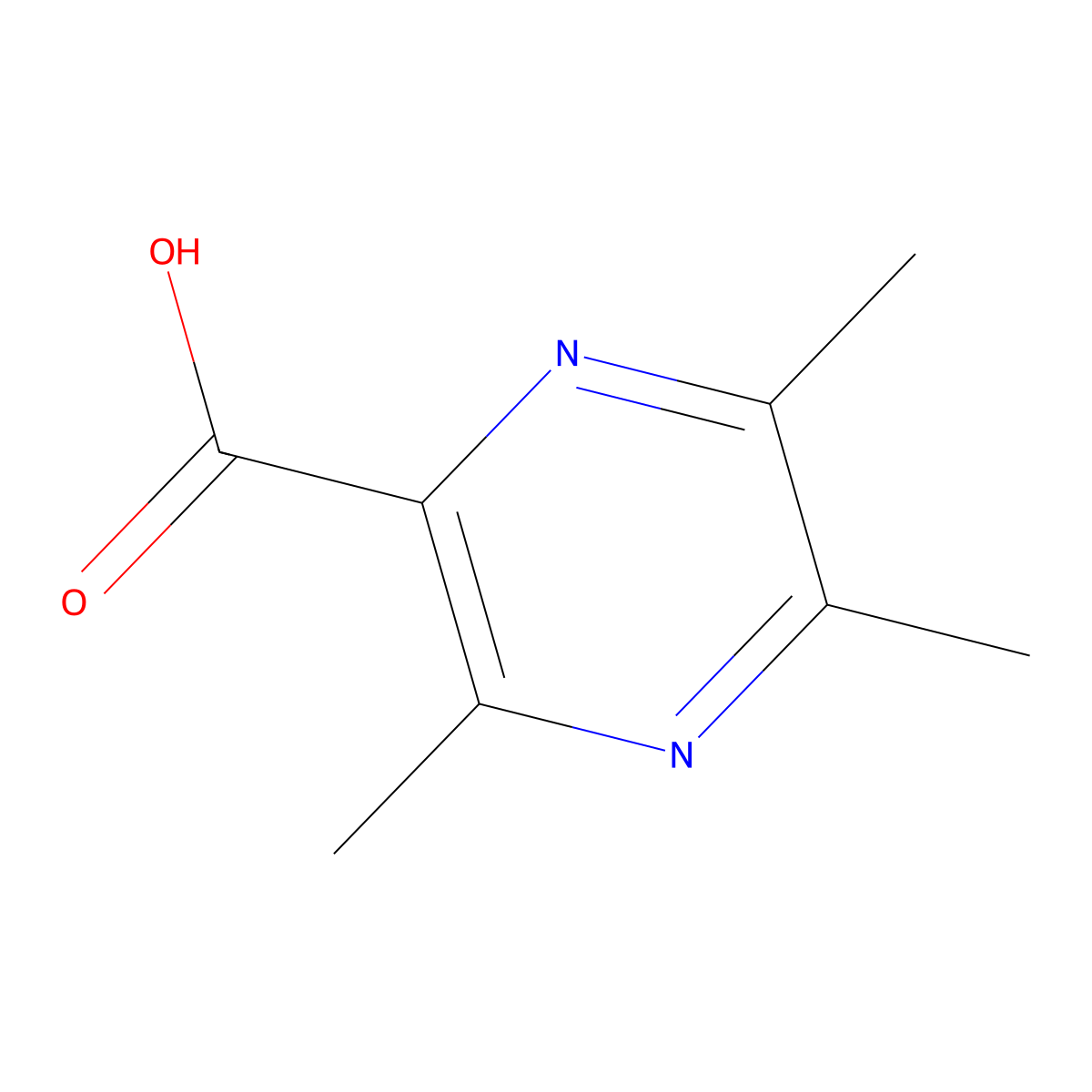 3,5,6-Trimethylpyrazine-2-carboxylic acid molecular structure, CAS 186534-01-0