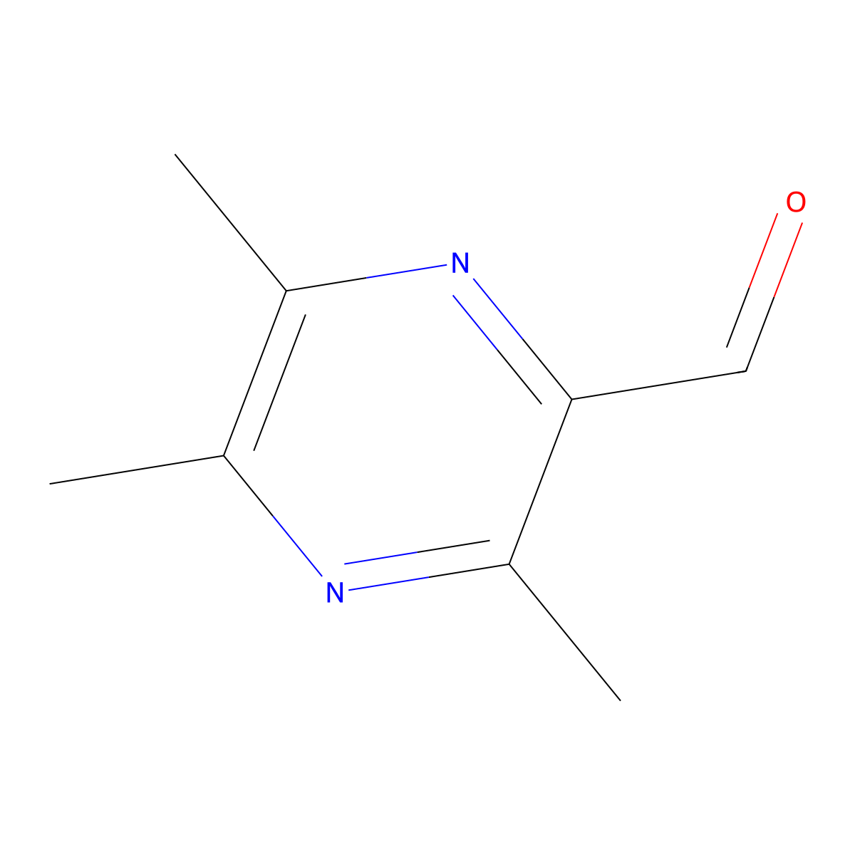 3,5,6-Trimethylpyrazine-2-carbaldehyde molecular structure, CAS 186534-02-1