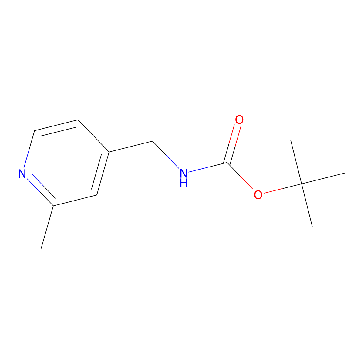 tert-Butyl ((2-methylpyridin-4-yl)methyl)carbamate molecular structure, CAS 1865400-61-8