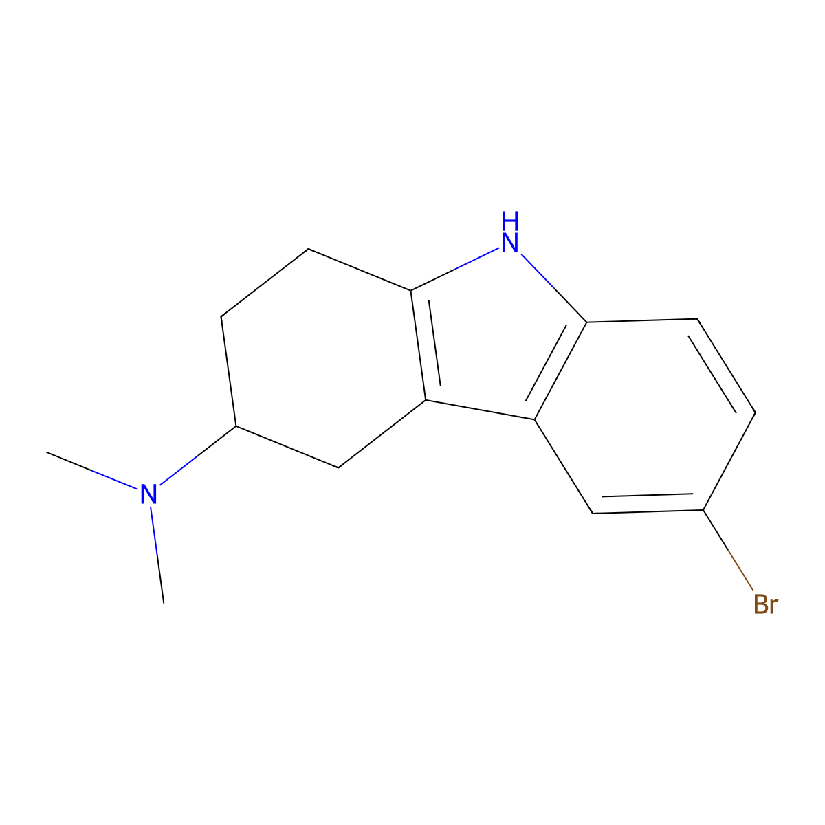 6-Bromo-3-(dimethylamino)-1,2,3,4-tetrahydro-9H-carbazole molecular structure, CAS 186545-33-5
