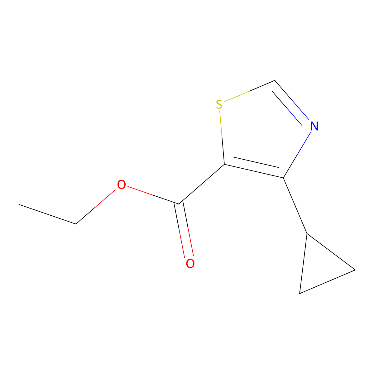 Ethyl 4-cyclopropylthiazole-5-carboxylate molecular structure, CAS 1865476-56-7