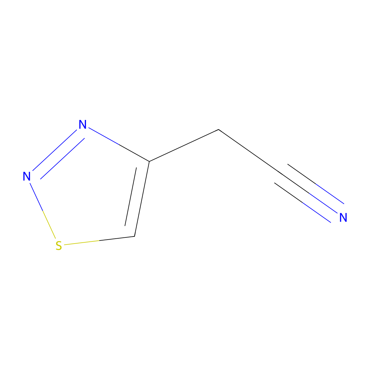 2-(1,2,3-Thiadiazol-4-yl)acetonitrile molecular structure, CAS 1865481-75-9