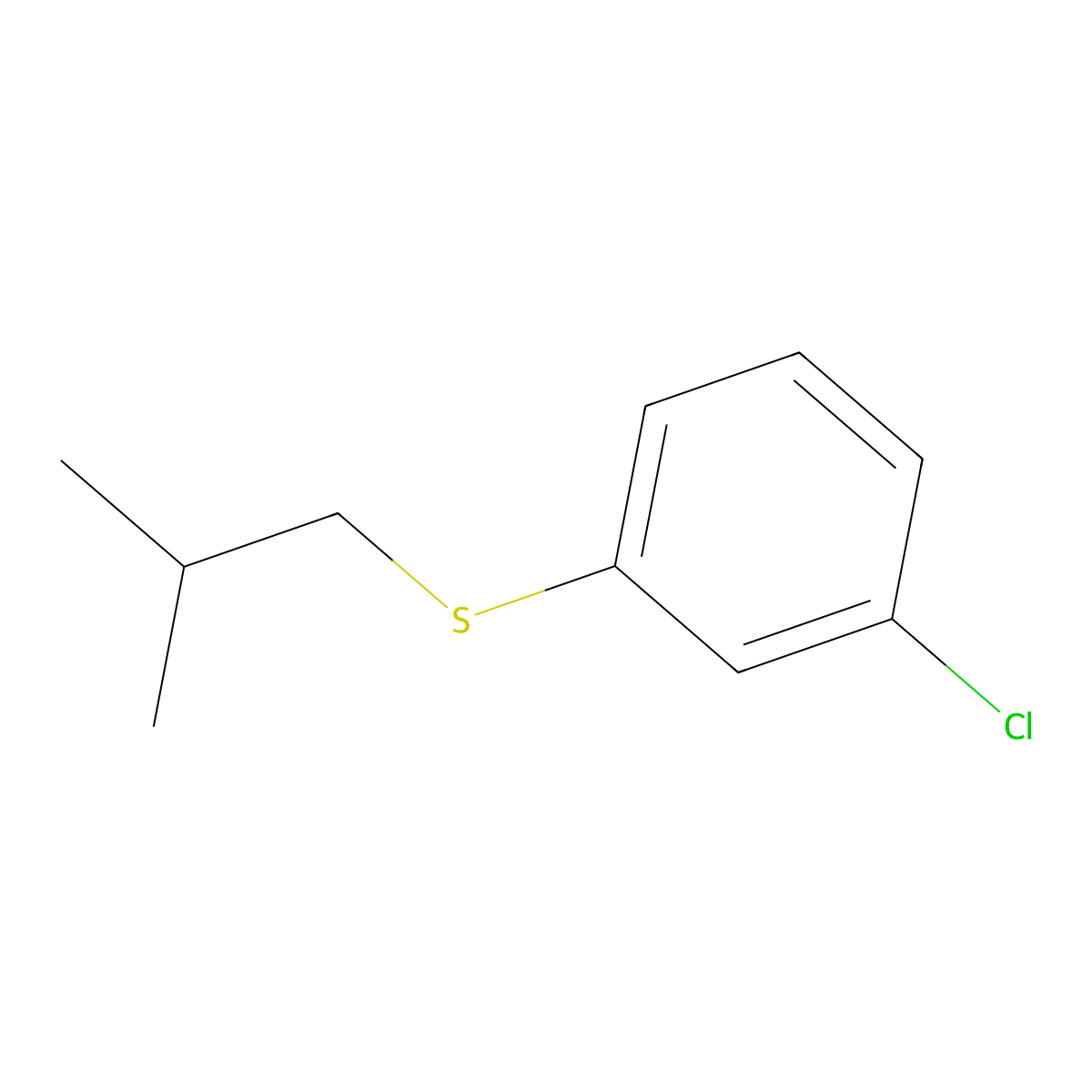 1-Chloro-3-[(2-methylpropyl)sulfanyl]benzene molecular structure, CAS 1865489-47-9