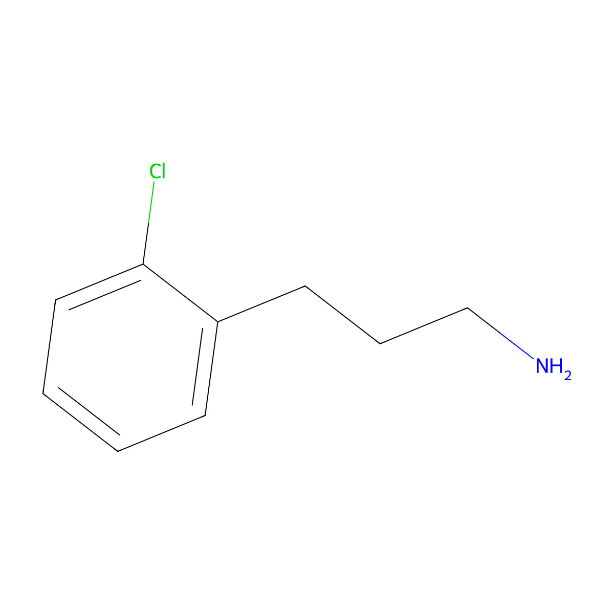 3-(2-Chlorophenyl)propan-1-amine molecular structure, CAS 18655-48-6