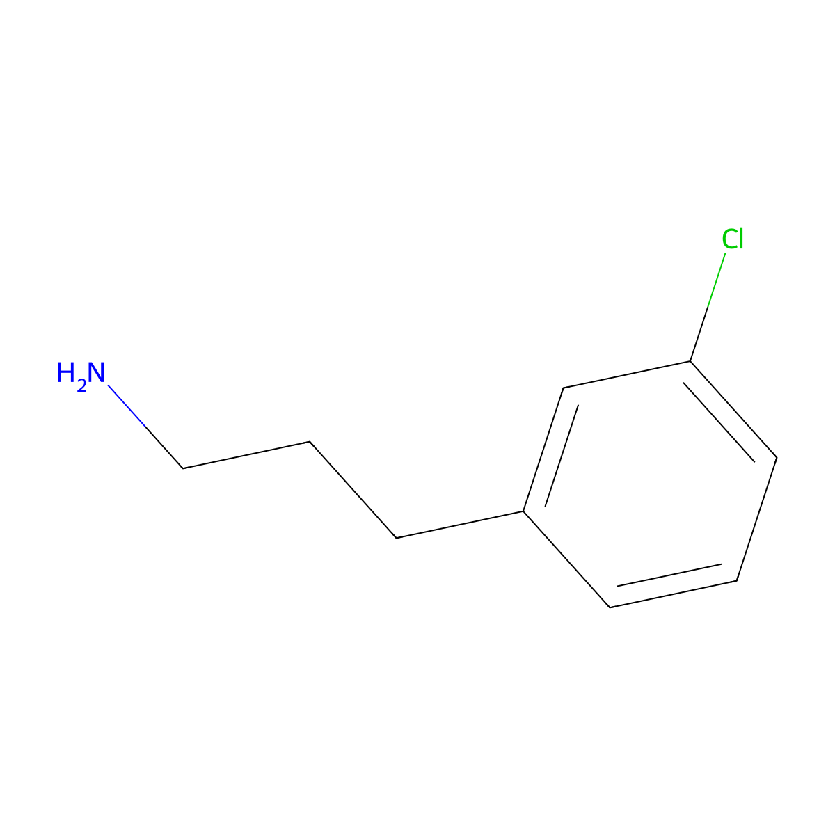 3-(3-Chlorophenyl)propan-1-amine molecular structure, CAS 18655-49-7