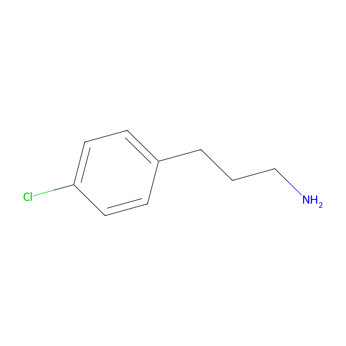 3-(4-Chlorophenyl)propan-1-amine molecular structure, CAS 18655-50-0