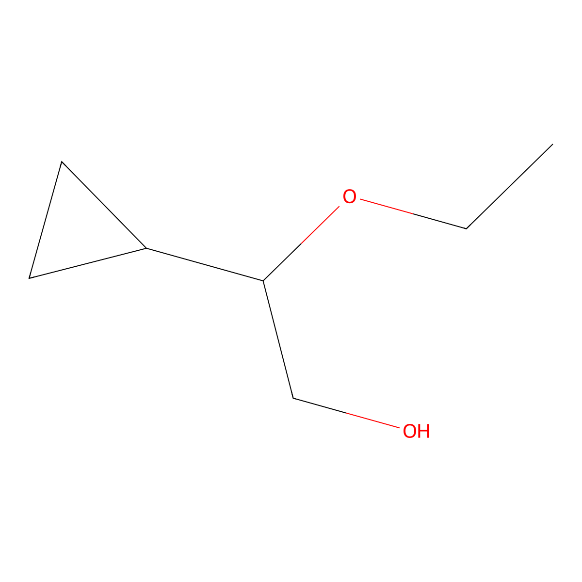 2-Cyclopropyl-2-ethoxyethan-1-ol molecular structure, CAS 1865506-39-3
