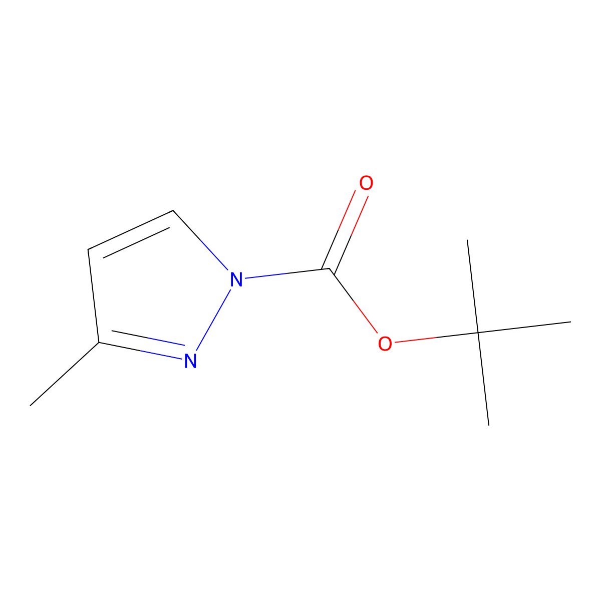 tert-Butyl 3-methyl-1H-pyrazole-1-carboxylate molecular structure, CAS 186551-70-2
