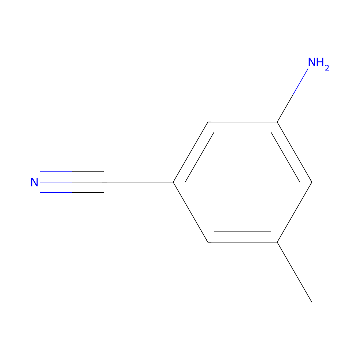 3-Amino-5-methylbenzonitrile molecular structure, CAS 186551-97-3