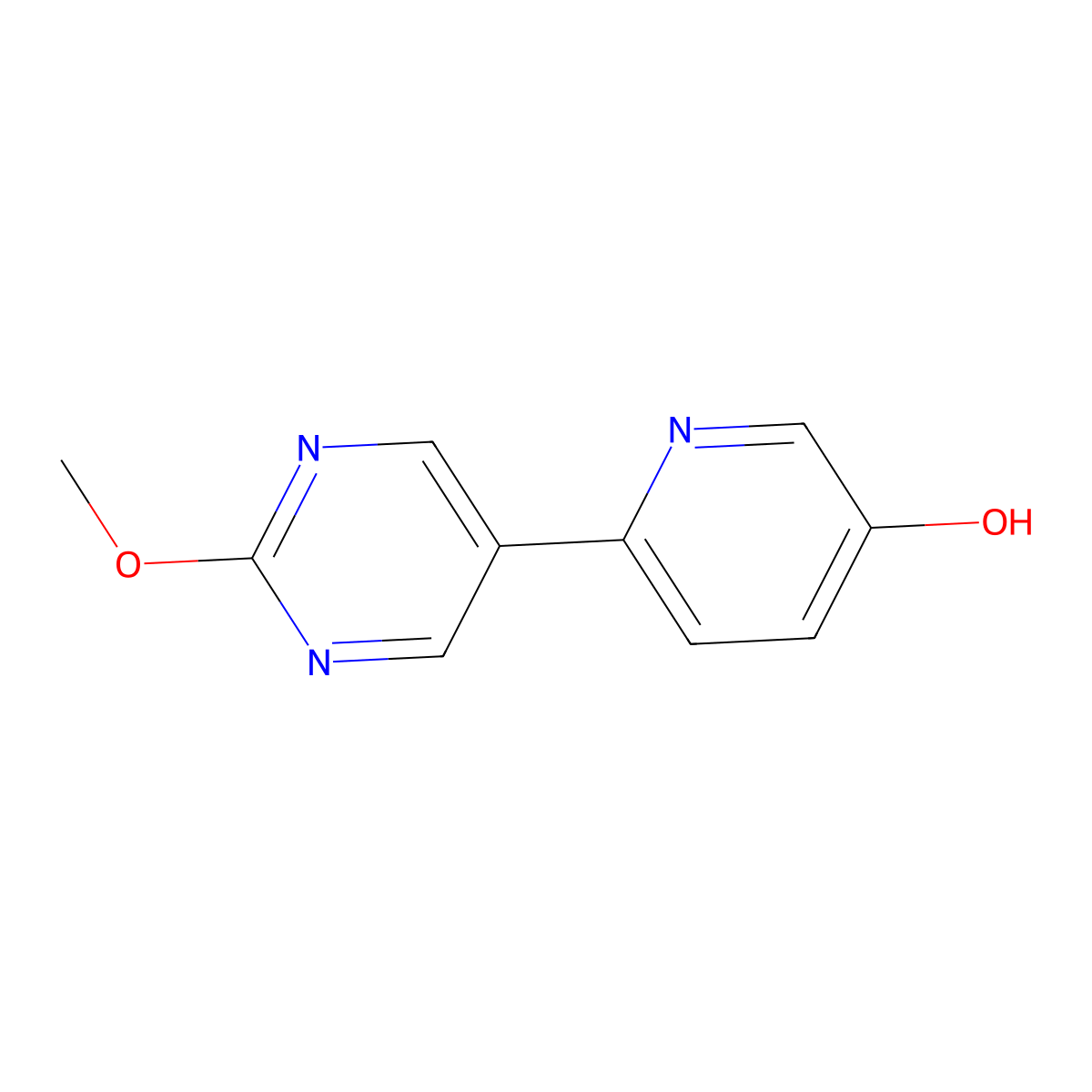 6-(2-Methoxypyrimidin-5-YL)pyridin-3-OL molecular structure, CAS 1865514-98-2