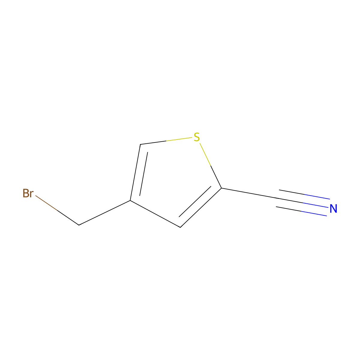 4-(Bromomethyl)thiophene-2-carbonitrile molecular structure, CAS 186552-07-8