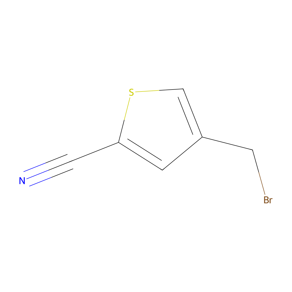 4-(Bromomethyl)thiophene-2-carbonitrile molecular structure, CAS 186552-07-8