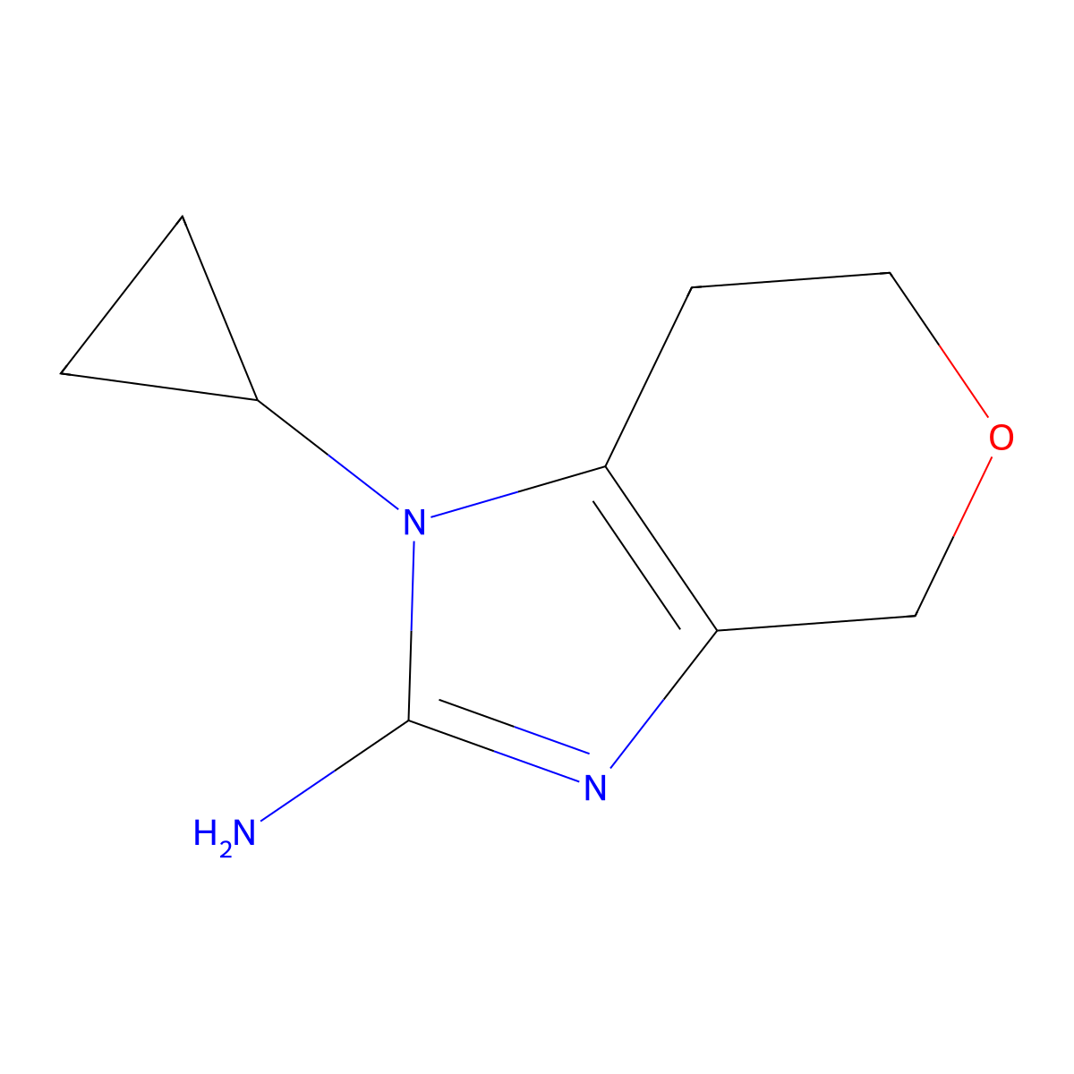 1-Cyclopropyl-1h,4h,6h,7h-pyrano[3,4-d]imidazol-2-amine molecular structure, CAS 1865525-30-9