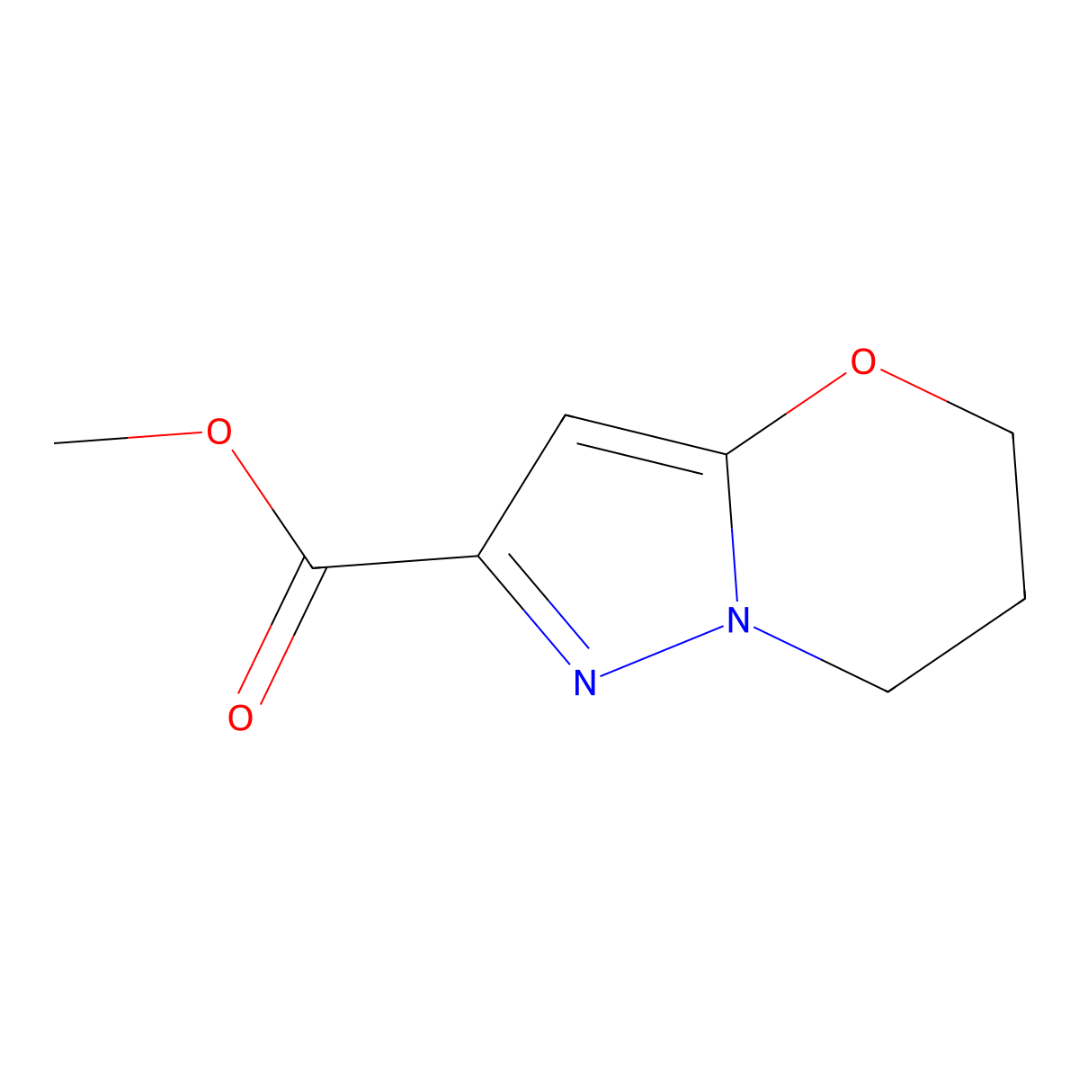 Methyl 6,7-dihydro-5H-pyrazolo[5,1-b][1,3]oxazine-2-carboxylate molecular structure, CAS 1865533-84-1