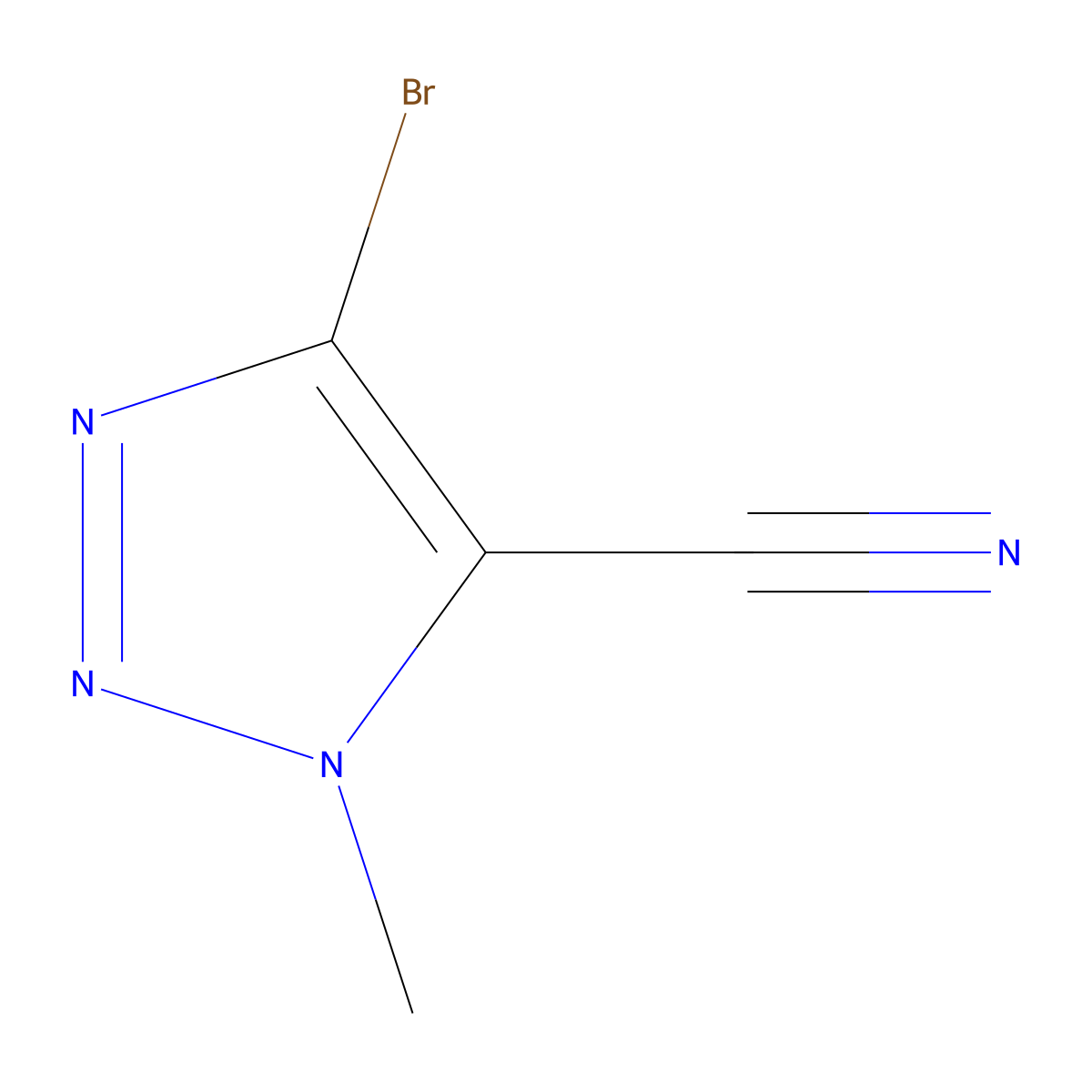 4-Bromo-1-methyl-1H-1,2,3-triazole-5-carbonitrile molecular structure, CAS 1865540-14-2