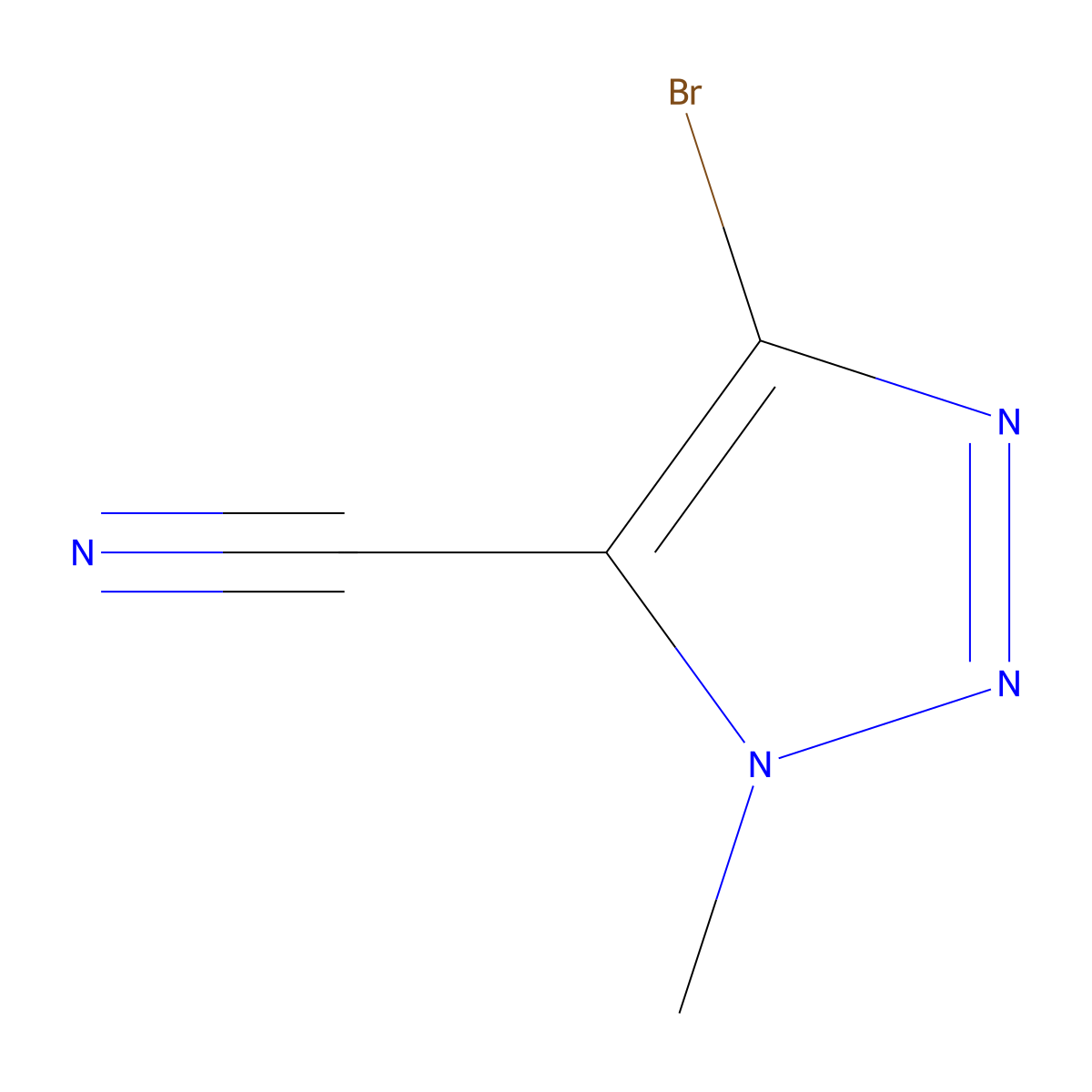 4-Bromo-1-methyl-1H-1,2,3-triazole-5-carbonitrile molecular structure, CAS 1865540-14-2