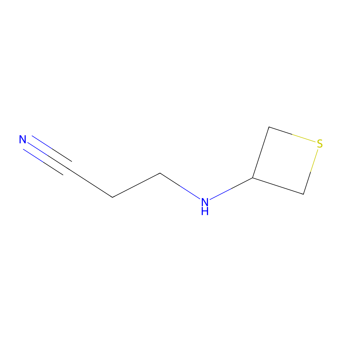 3-(Thietan-3-ylamino)propanenitrile molecular structure, CAS 1865559-62-1