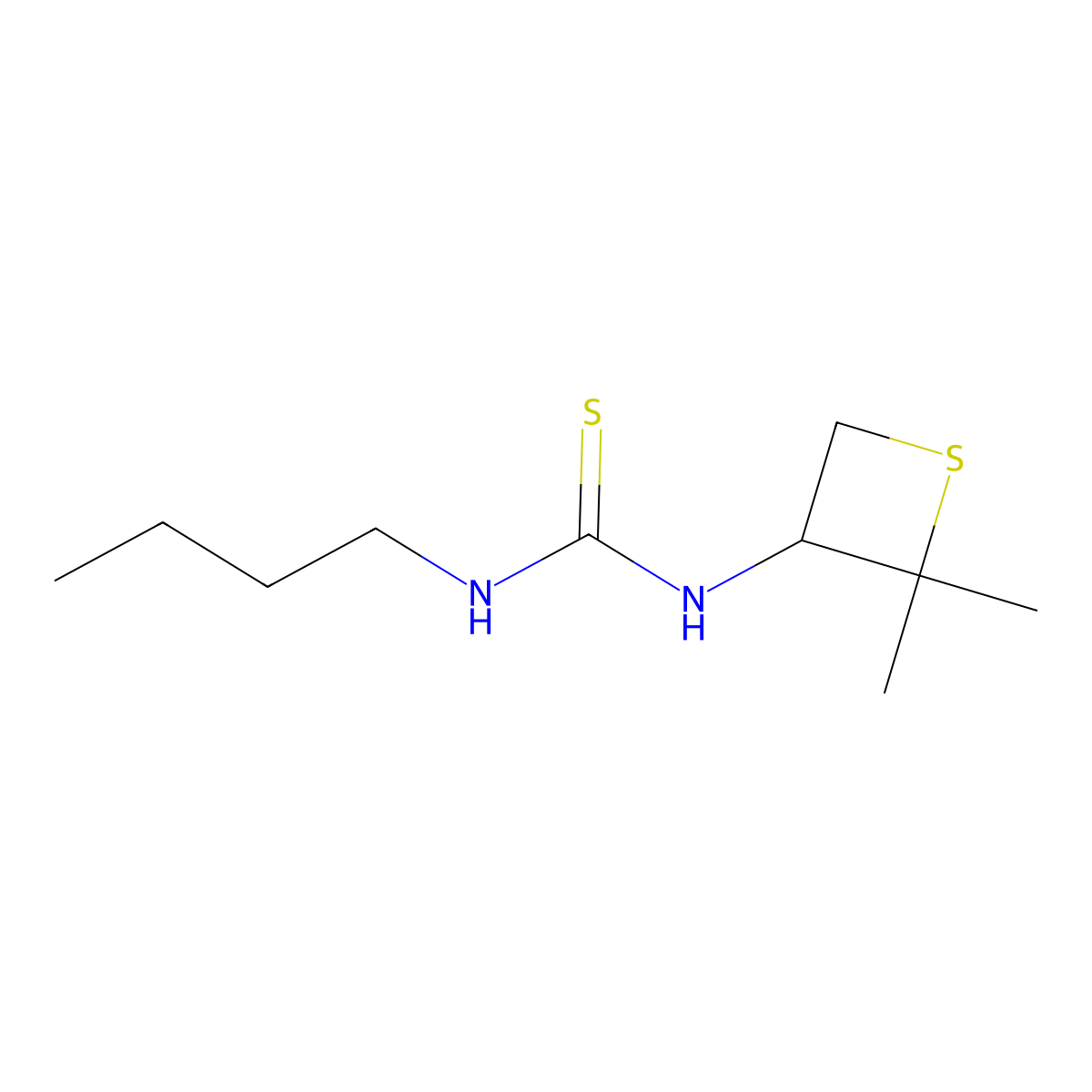 1-Butyl-3-(2,2-dimethylthietan-3-yl)thiourea molecular structure, CAS 1865563-69-4