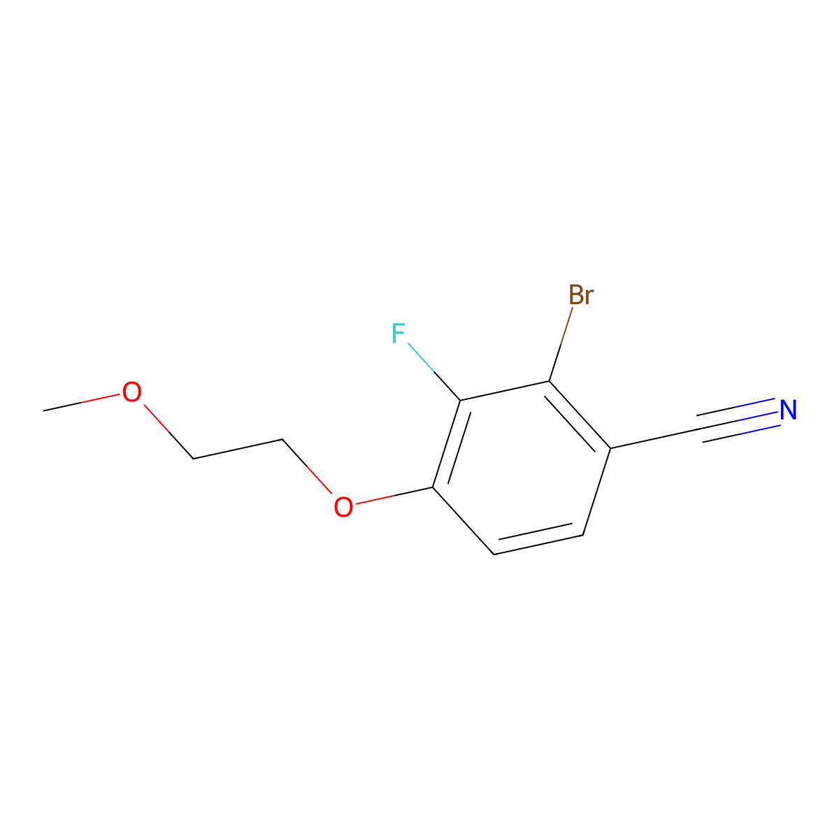 2-Bromo-3-fluoro-4-(2-methoxyethoxy)benzonitrile molecular structure, CAS 1865584-64-0