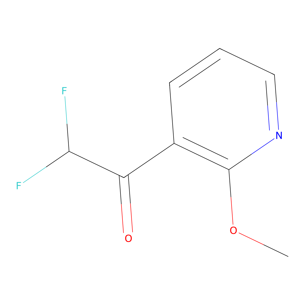 2,2-Difluoro-1-(2-methoxypyridin-3-yl)ethan-1-one molecular structure, CAS 1865613-01-9