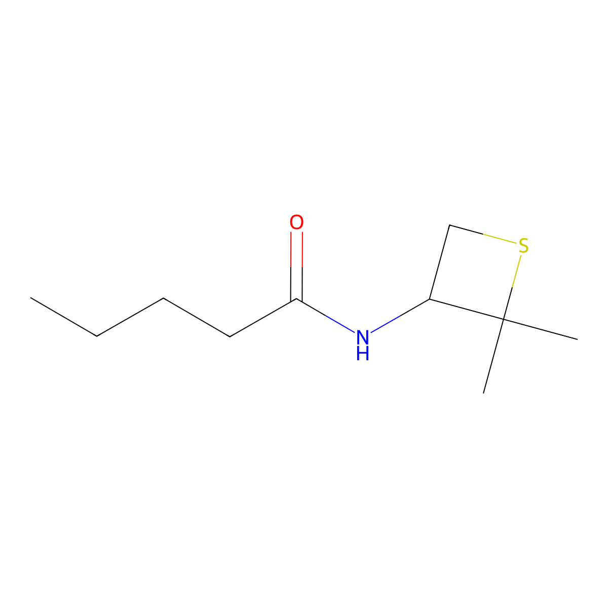 N-(2,2-Dimethylthietan-3-yl)pentanamide molecular structure, CAS 1865619-27-7