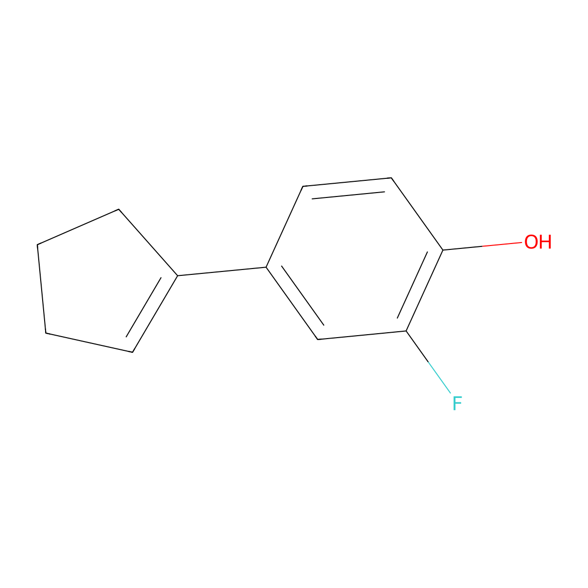 4-(1-Cyclopenten-1-yl)-2-fluorophenol molecular structure, CAS 1865626-61-4
