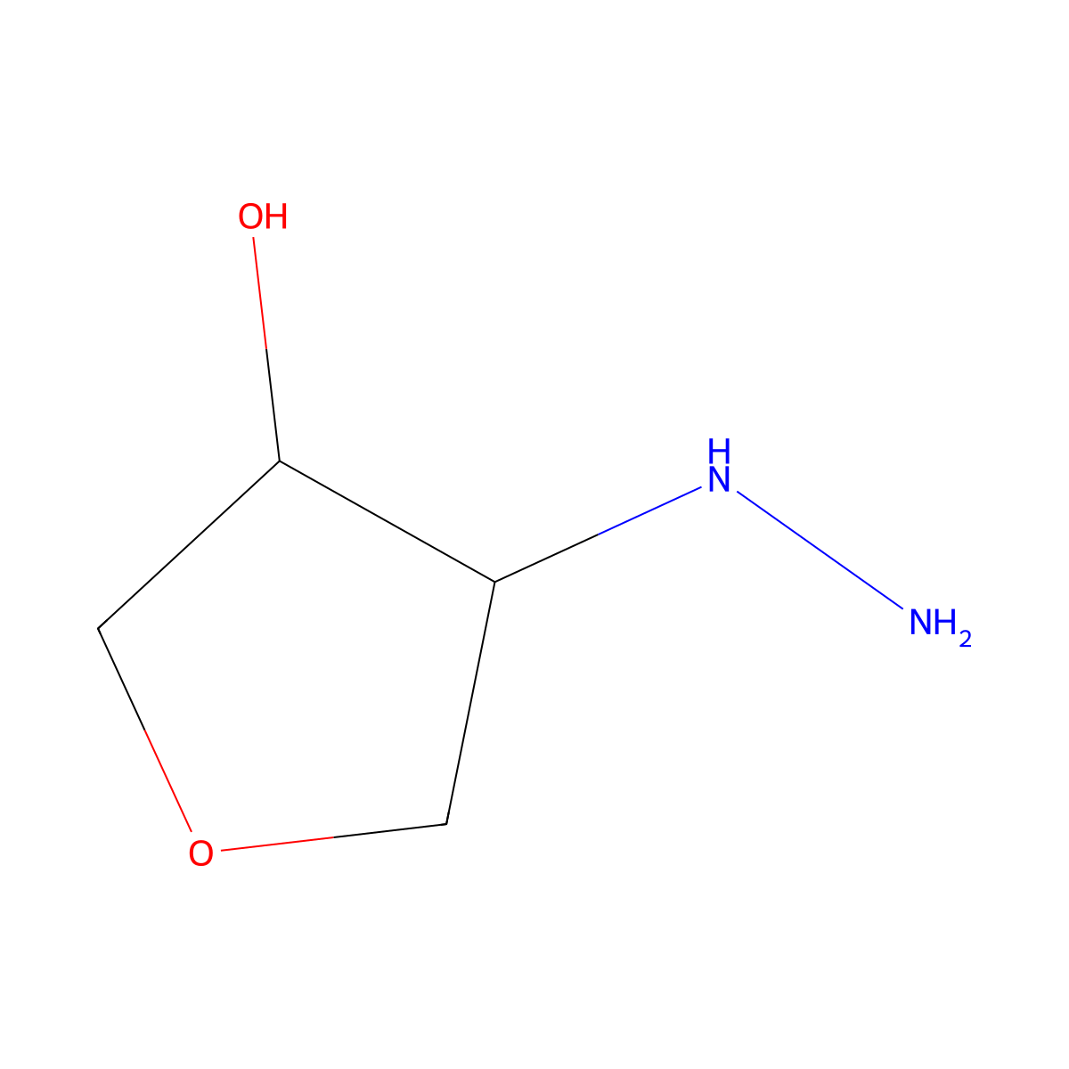4-Hydrazinyloxolan-3-ol molecular structure, CAS 1865649-76-8