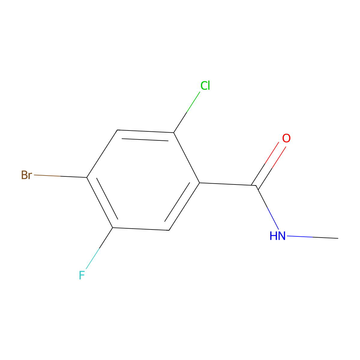 4-Bromo-2-chloro-5-fluoro-N-methylbenzamide molecular structure, CAS 1865651-79-1