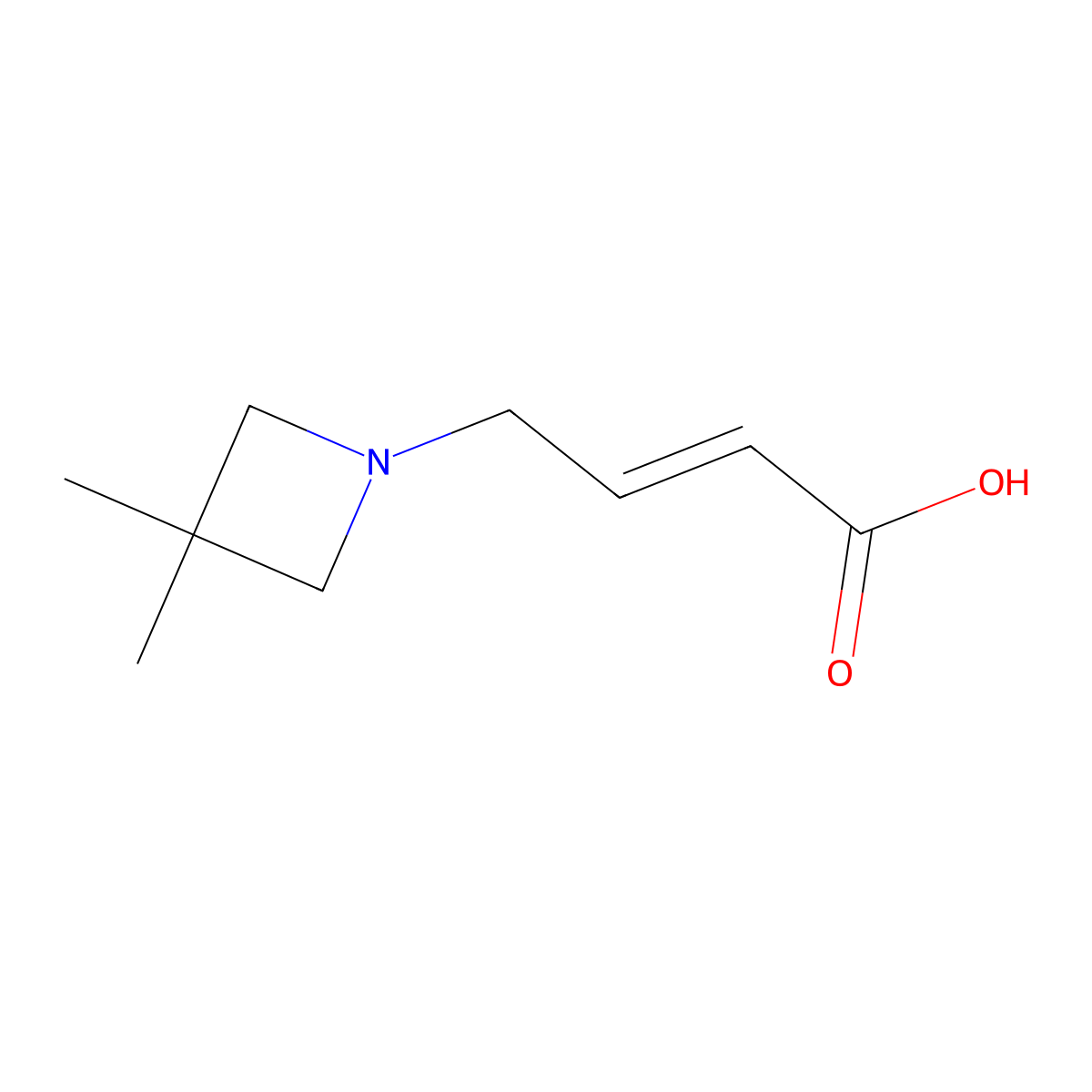 4-(3,3-Dimethylazetidin-1-yl)but-2-enoic acid molecular structure, CAS 1865675-48-4