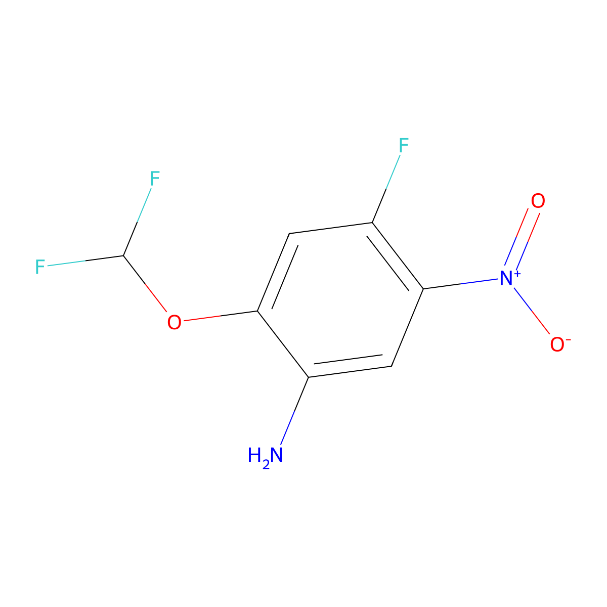 2-(Difluoromethoxy)-4-fluoro-5-nitroaniline molecular structure, CAS 1865729-77-6