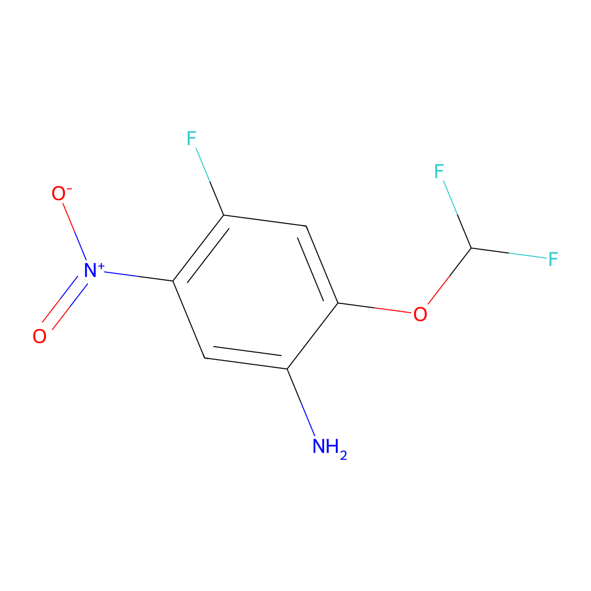 2-(Difluoromethoxy)-4-fluoro-5-nitroaniline molecular structure, CAS 1865729-77-6