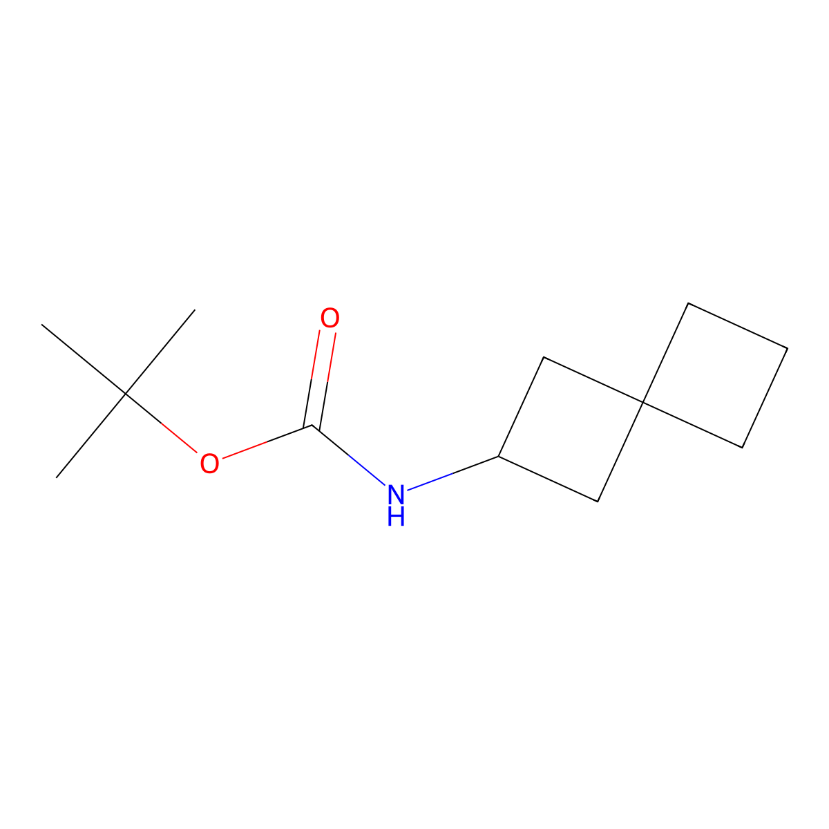 Tert-butyl spiro[3.3]heptan-2-ylcarbamate molecular structure, CAS 1865764-50-6