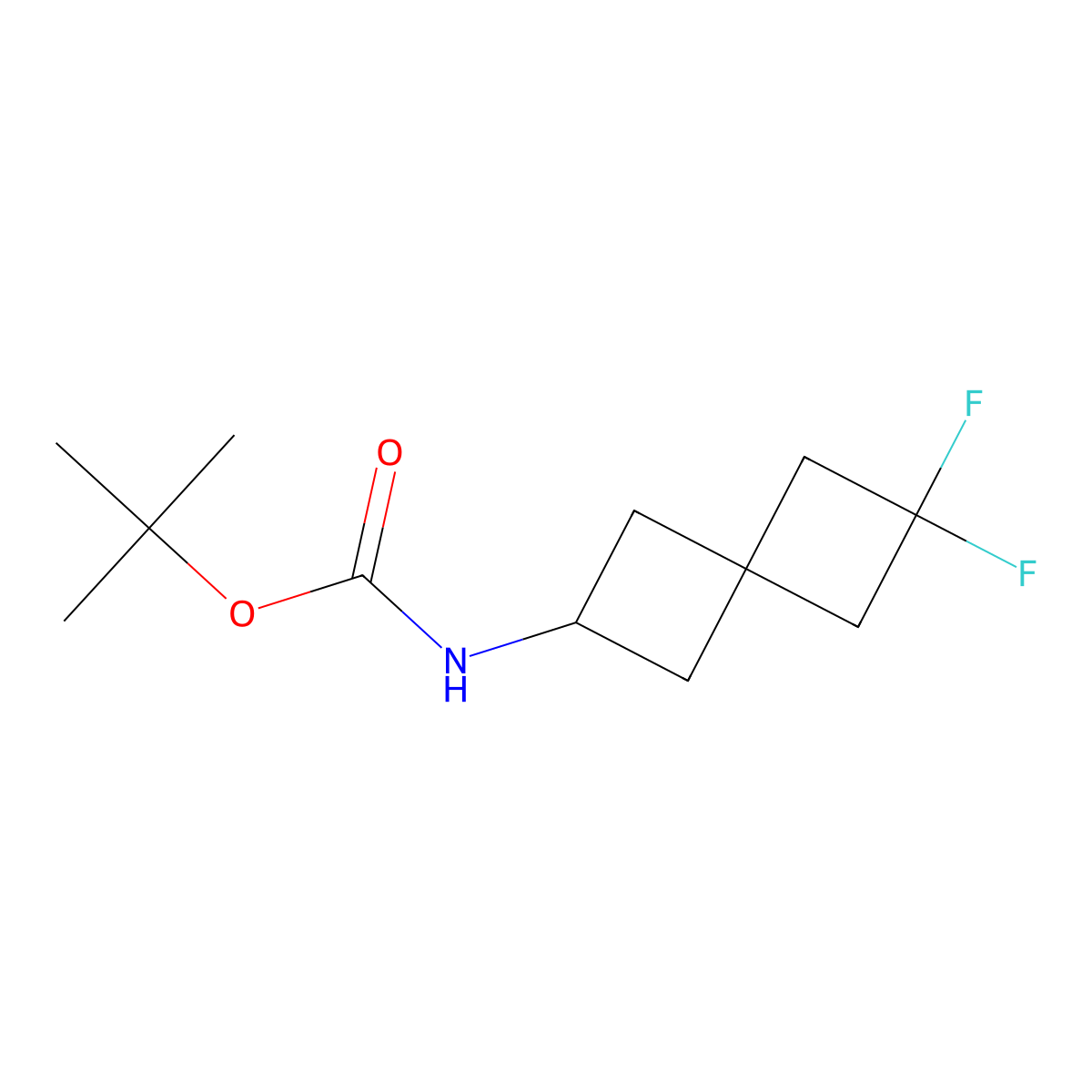 tert-Butyl (6,6-difluorospiro[3.3]heptan-2-yl)carbamate molecular structure, CAS 1865764-62-0