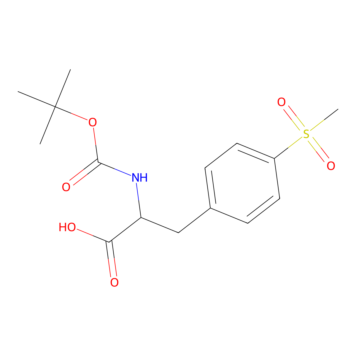(S)-2-((tert-Butoxycarbonyl)amino)-3-(4-(methylsulfonyl)phenyl)propanoic acid molecular structure, CAS 1865765-70-3