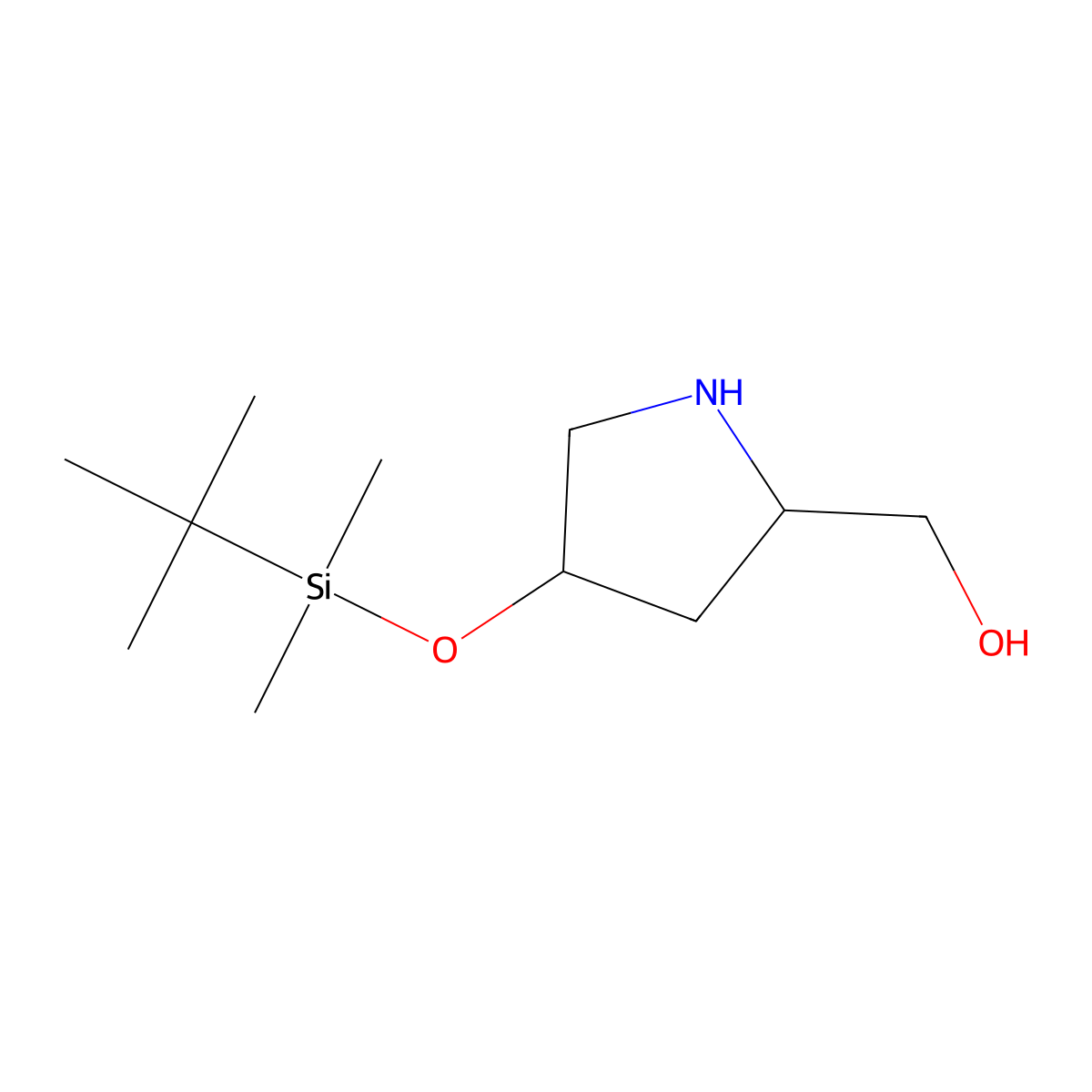 [(2R,4R)-4-[(tert-butyldimethylsilyl)oxy]pyrrolidin-2-yl]methanol molecular structure, CAS 1865785-26-7