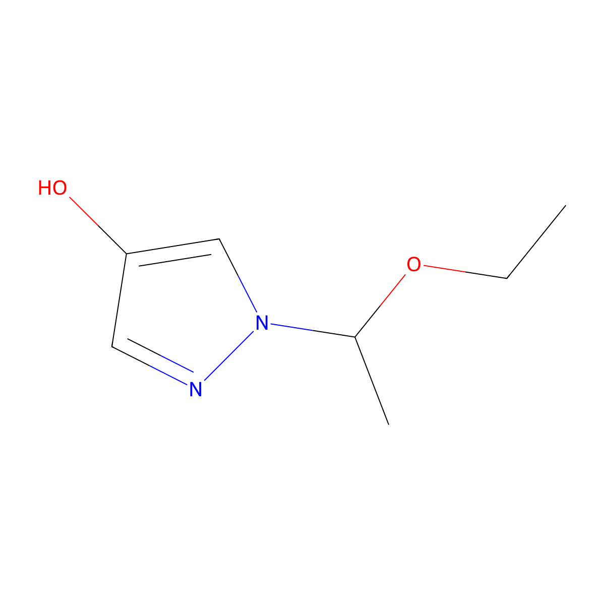 1-(1-Ethoxyethyl)-1H-pyrazol-4-ol molecular structure, CAS 1865785-69-8