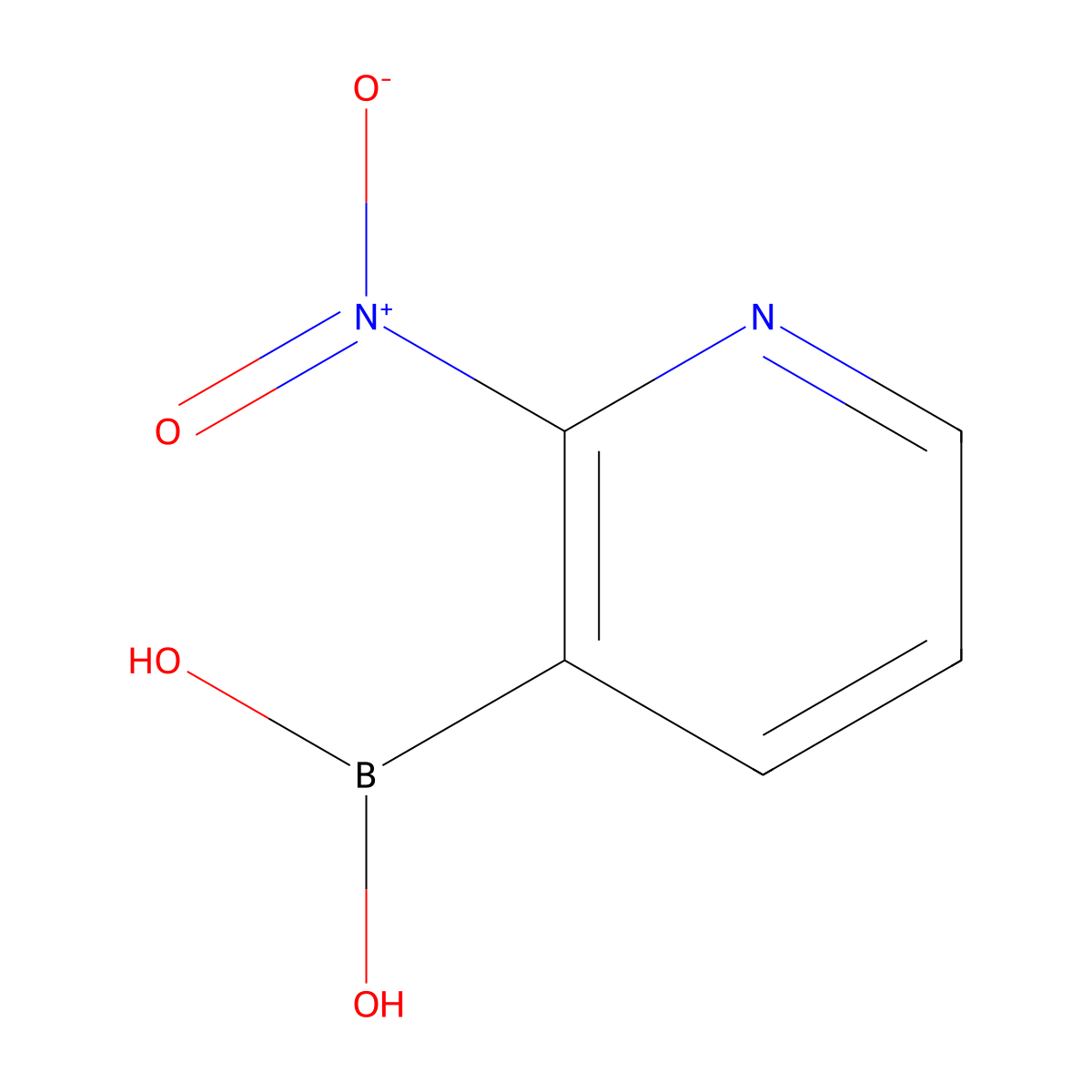 (2-Nitropyridin-3-yl)boronic acid molecular structure, CAS 1865795-59-0